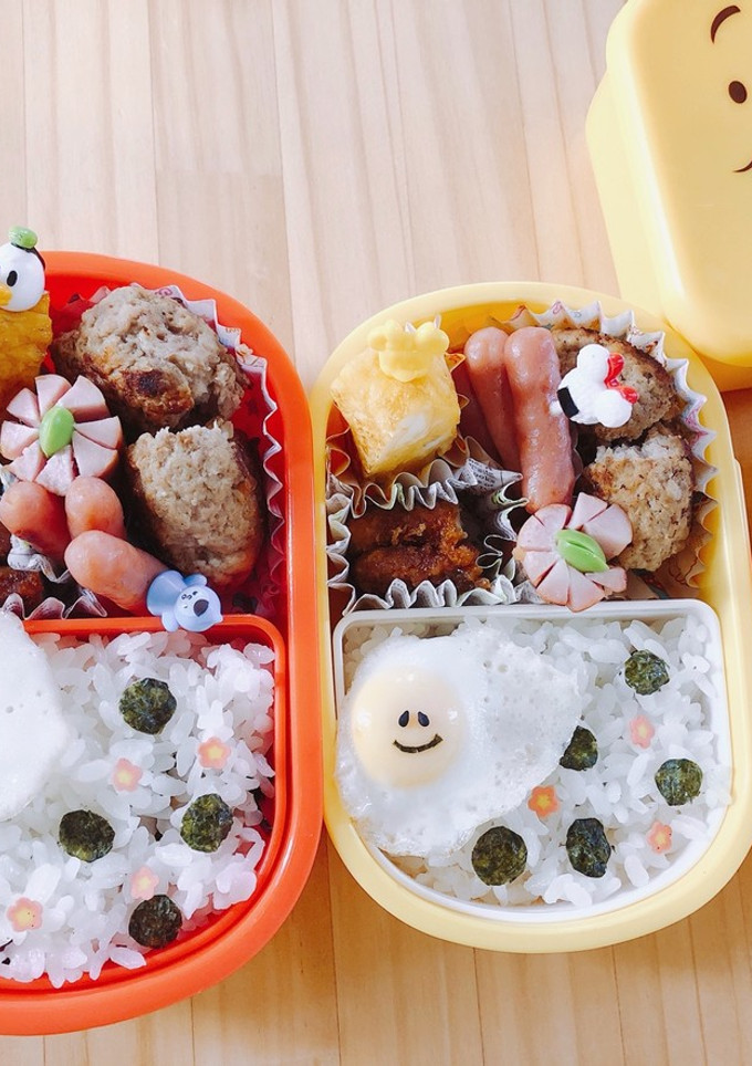 #幼稚園お弁当 簡単かわいい水玉キャラ弁-レシピのメイン写真