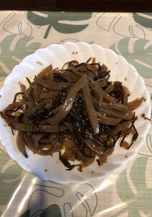 ヘルシー、簡単、こんにゃくごま昆布-レシピのメイン写真