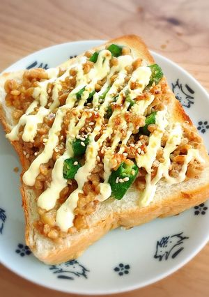 納豆オクラマヨトースト-レシピのメイン写真