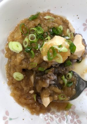 ネギ天かす豆腐丼＠貧乏飯-レシピのメイン写真
