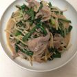 豚バラ肉のニラもやしの甘味噌炒め