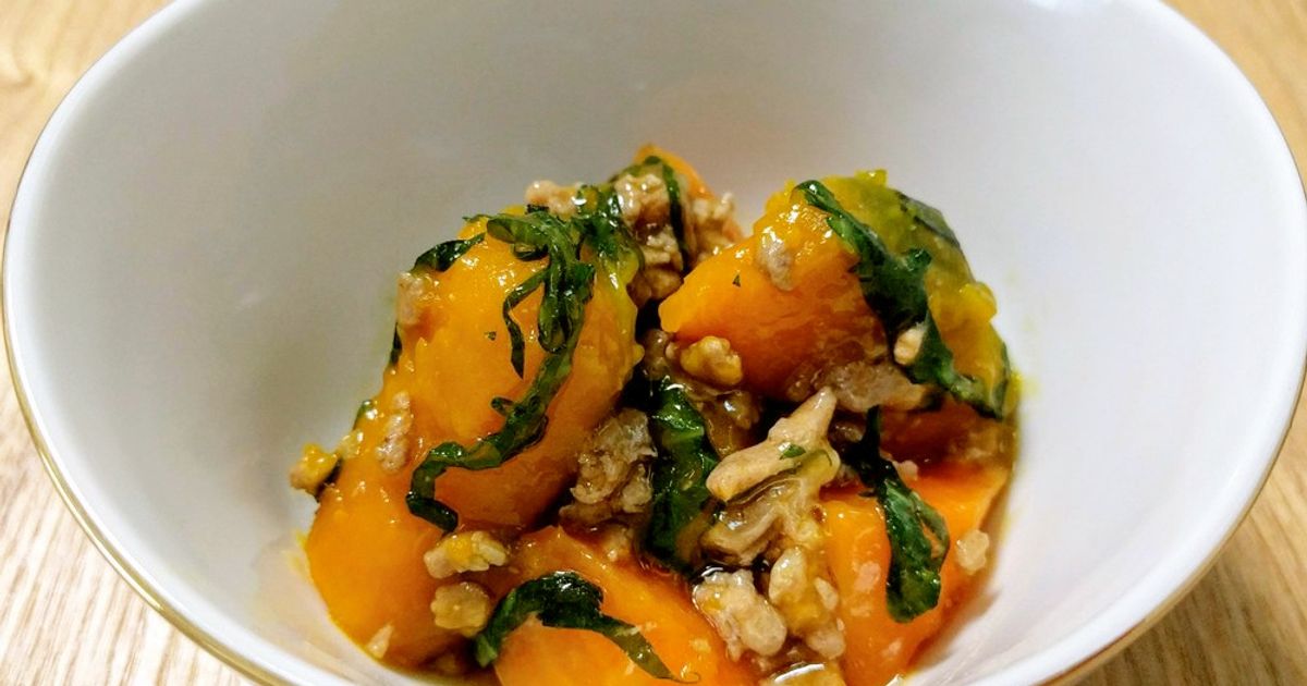 かぼちゃと人参のそぼろ煮 by 黒とんぼ 【クックパッド】 簡単おいしい