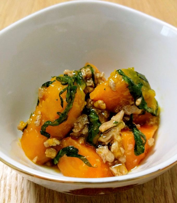 かぼちゃと人参のそぼろ煮 by 黒とんぼ 【クックパッド】 簡単おいしい
