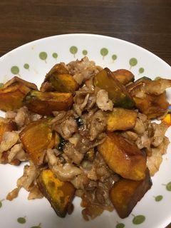かぼちゃと豚肉の甘辛炒め-レシピのメイン写真