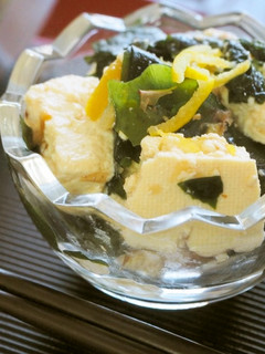 豆腐とわかめのポンズ和え♪-レシピのメイン写真