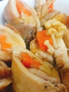 人参とえのきのあんかけ豚ロール-レシピのメイン写真