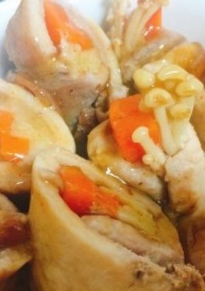 人参とえのきのあんかけ豚ロール-レシピのメイン写真