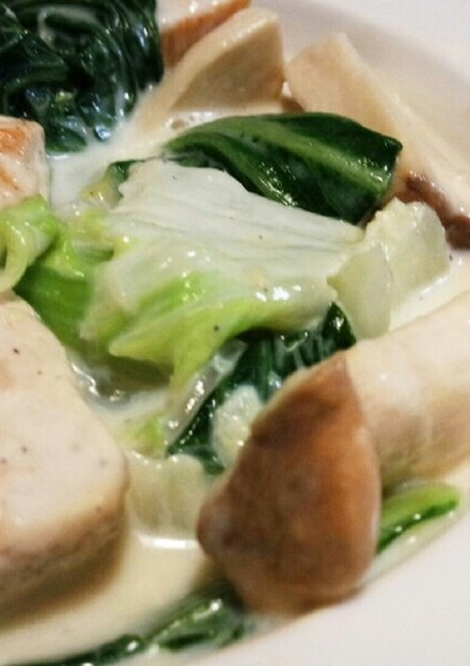 簡単♪鶏胸肉と青梗菜の中華風ミルク煮-レシピのメイン写真