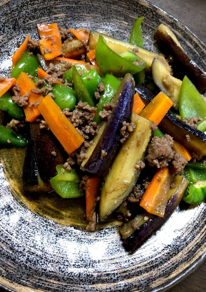 茄子の炒め物♡挽肉♡中華風-レシピのメイン写真