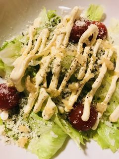 揚げ玉☆レタス&プチトマトサラダ-レシピのメイン写真