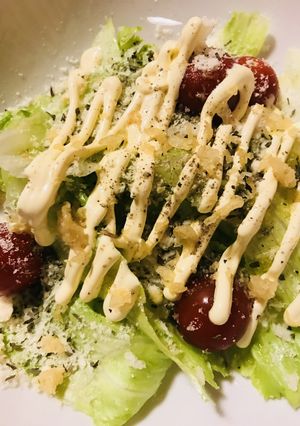 揚げ玉☆レタス＆プチトマトサラダ-レシピのメイン写真
