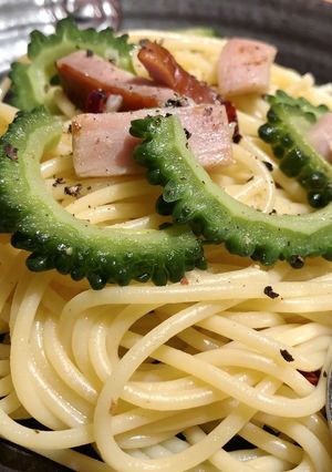 ゴーヤベーコン夏パスタ【超簡単おいしい】-レシピのメイン写真