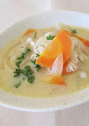 にんじんと押し麦の豆乳スープ-レシピのメイン写真