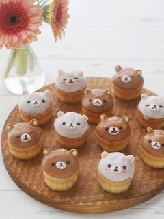 市販のミニカップケーキでリラックマケーキ-レシピのメイン写真