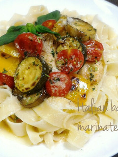 夏野菜で♪イタリアン焼きマリネのパスタ-レシピのメイン写真