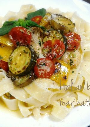 夏野菜で♪イタリアン焼きマリネのパスタ-レシピのメイン写真