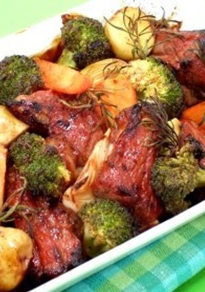 みりん漬スペアリブと旬野菜のオーブン焼き-レシピのメイン写真