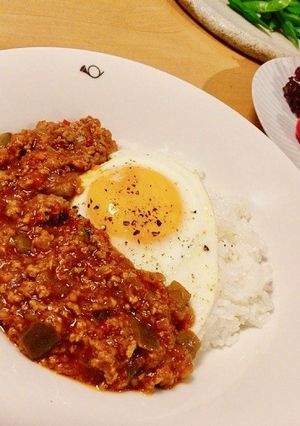 レンジでなすときのこのキーマカレー♪-レシピのメイン写真