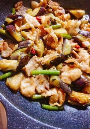 なすとにんにくの芽、豚肉の中華風炒め-レシピのメイン写真