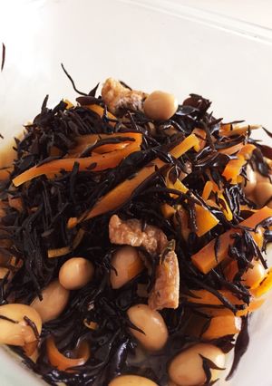 煮豆入りひじきの煮物-レシピのメイン写真