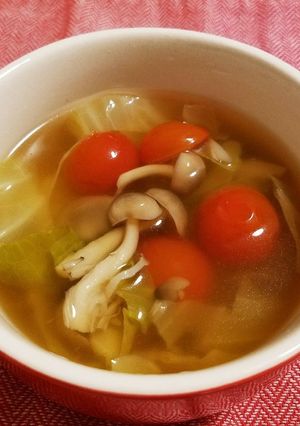 プチトマトとキャベツのさっぱりスープ-レシピのメイン写真