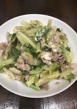 豚バラとロメインレタスのガーリック醤油-レシピのメイン写真