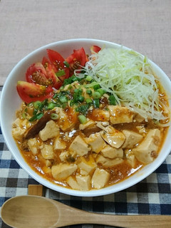 美味!市販の麻婆豆腐で野菜たっぷり麻婆丼-レシピのメイン写真