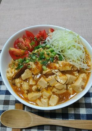 美味！市販の麻婆豆腐で野菜たっぷり麻婆丼-レシピのメイン写真