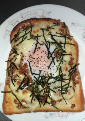 簡単☆納豆卵トースト-レシピのメイン写真