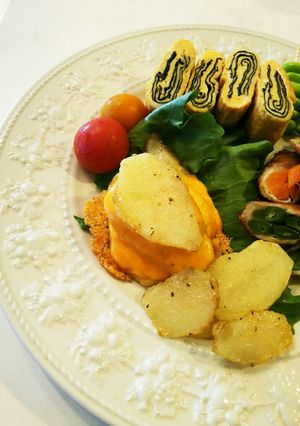 お弁当用 じゃがいもとチーズの重ね焼き-レシピのメイン写真