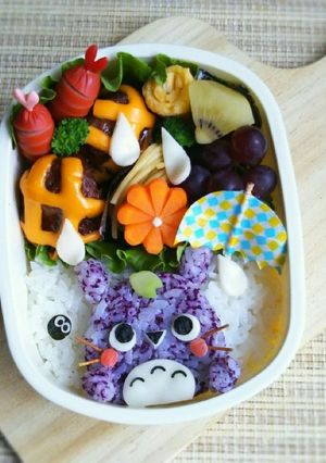 キャラ弁 傘さしトトロの梅雨弁当-レシピのメイン写真
