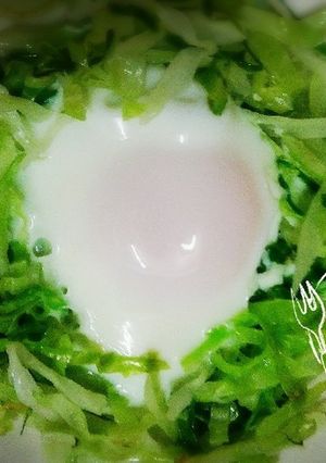 簡単♡キャベツの巣ごもり卵-レシピのメイン写真