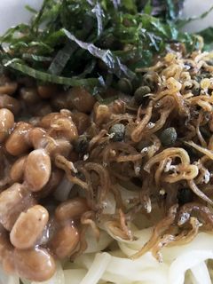 青紫蘇納豆ちりめん山椒うどん-レシピのメイン写真
