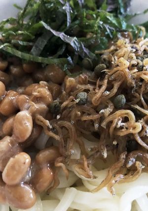 青紫蘇納豆ちりめん山椒うどん-レシピのメイン写真
