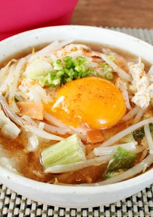 朝から元気！袋麺で作る！日の出朝ラーメン-レシピのメイン写真