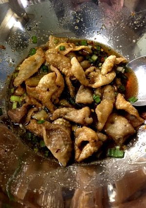 鳥皮のピリ辛甘酢和え-レシピのメイン写真
