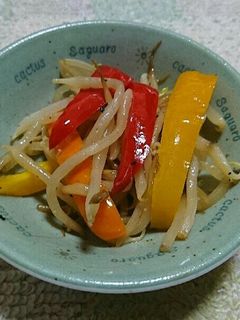 もやしとカラーピーマンのめんつゆ炒め-レシピのメイン写真