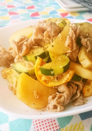 ズッキーニと豚肉のオイスターソース炒め-レシピのメイン写真