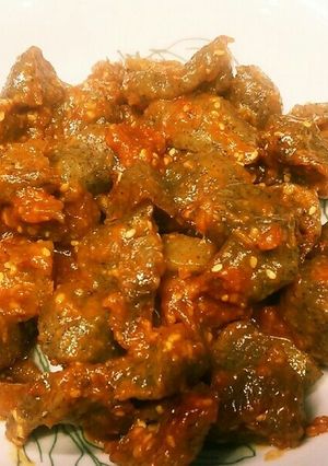 凍らせた玉コンニャクで焼き肉のミノ風炒め-レシピのメイン写真