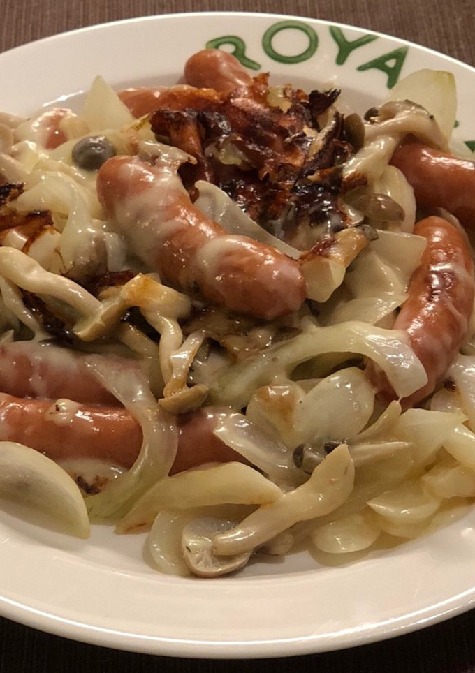 ソーセージときのこ、玉ねぎのチーズ焼き-レシピのメイン写真