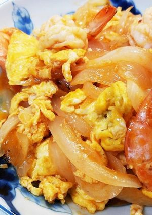 ふわふわ♪エビと卵のケチャップ炒め-レシピのメイン写真