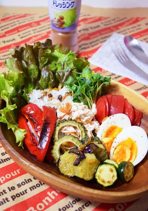 夏野菜とササミのヘルシーベジボウル♪-レシピのメイン写真