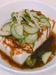 ダイエット朝食!もずく酢豆腐とキュウリ漬-レシピのメイン写真