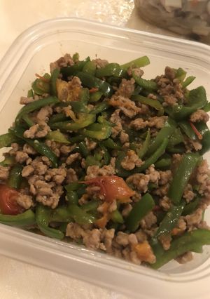 ピーマンとトマトとひき肉のそぼろ炒め-レシピのメイン写真