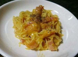 糖質0麺で簡単こってりカルボナーラ☆-レシピのメイン写真