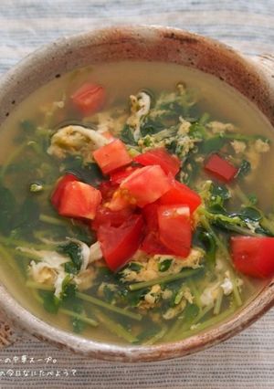 簡単10分♪豆苗とトマトの中華スープ♪-レシピのメイン写真