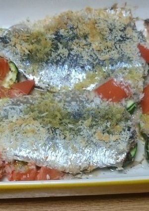 いわしと夏野菜のパン粉焼き-レシピのメイン写真