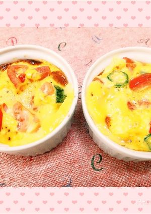 オクラとトマトのヨーグルト和風キッシュ♪-レシピのメイン写真