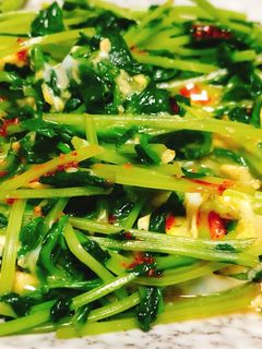 豆苗の中華風卵とじ-レシピのメイン写真