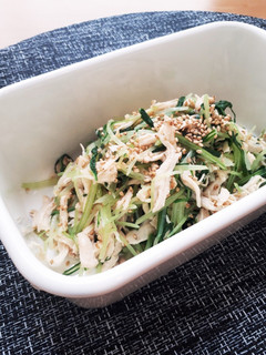 作り置き★むね肉と水菜のわさび醤油和え★-レシピのメイン写真